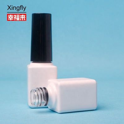 Bom preço Garrafa de esmalte para unhas transparente de 6 ml Gel garrafa de esmalte quadrada com tampa e escova de plástico on-line
