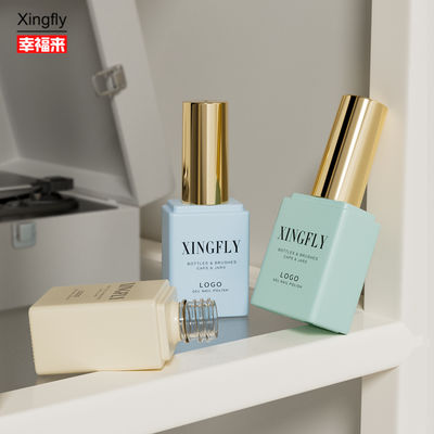 Bom preço 17 ml recipiente de gel de unhas quadrado UV customizado gel de unhas de borracha de vidro vazio on-line