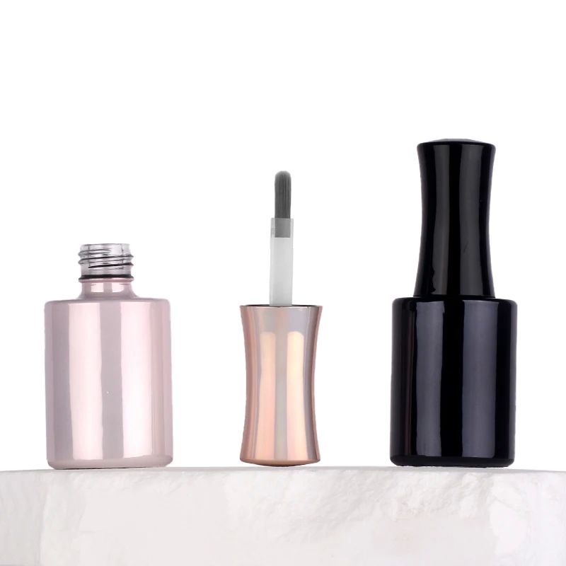 Garrafas redondas de vidro vazio para esmaltes de unhas de 5-15 ml de capacidade com decoração funcional