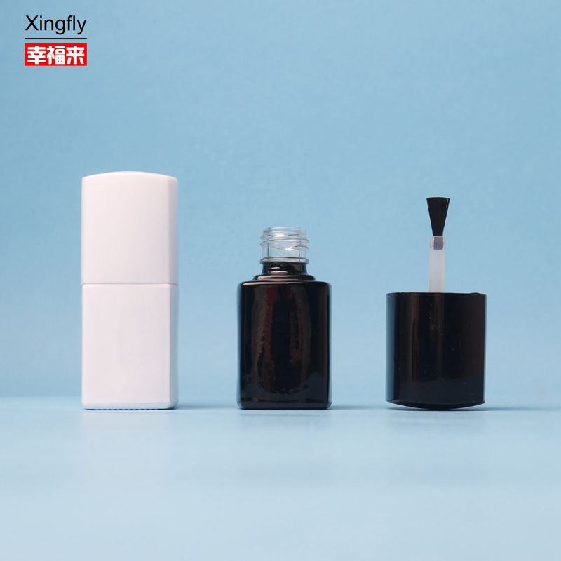 5 ml frasco de esmalte de unhas vidro claro e vazio frasco de esmalte de unhas com escova e tampa