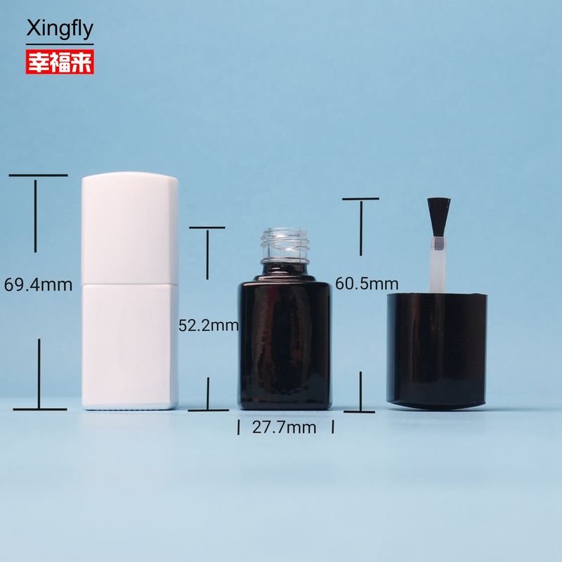 5 ml frasco de esmalte de unhas vidro claro e vazio frasco de esmalte de unhas com escova e tampa