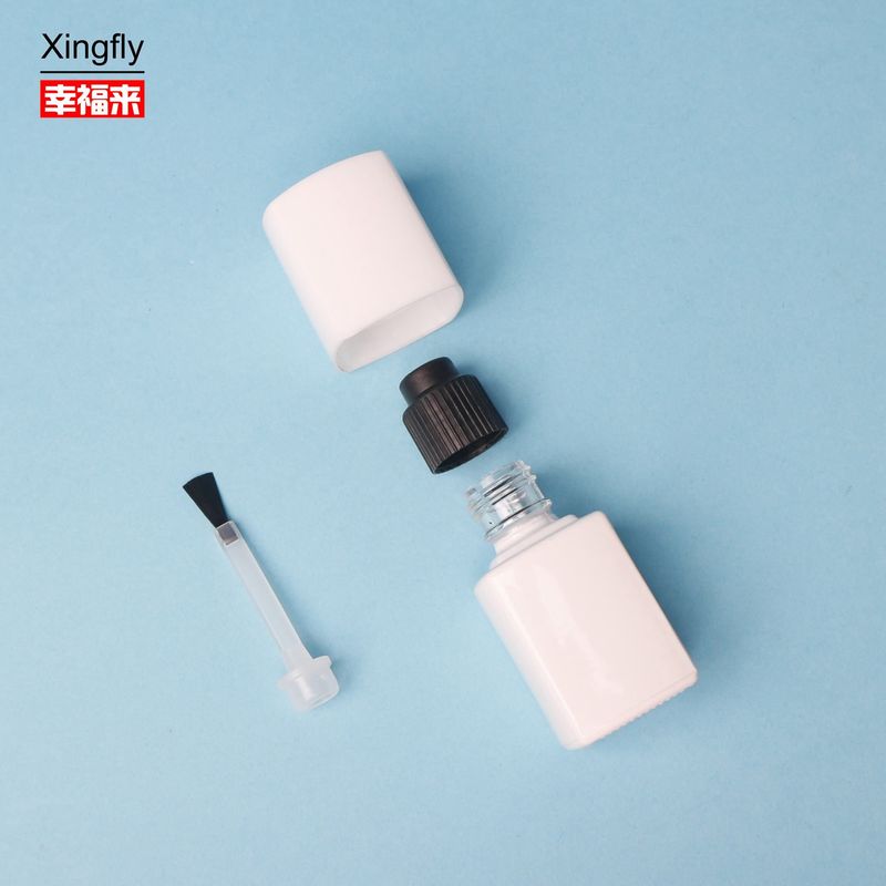 5 ml frasco de esmalte de unhas vidro claro e vazio frasco de esmalte de unhas com escova e tampa