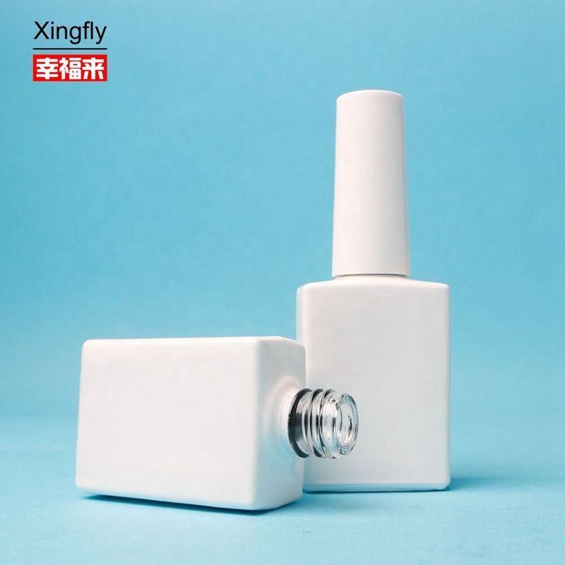 15 ml Botão de esmalte de unhas vazio Gel de esmalte com escova branca Botão de esmalte de unhas vazio
