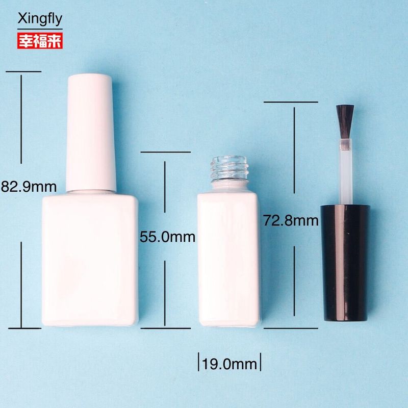 15 ml Botão de esmalte de unhas vazio Gel de esmalte com escova branca Botão de esmalte de unhas vazio