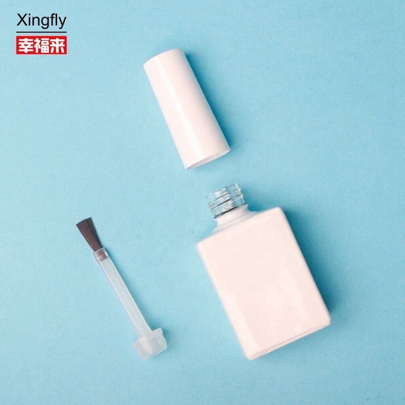 15 ml Botão de esmalte de unhas vazio Gel de esmalte com escova branca Botão de esmalte de unhas vazio