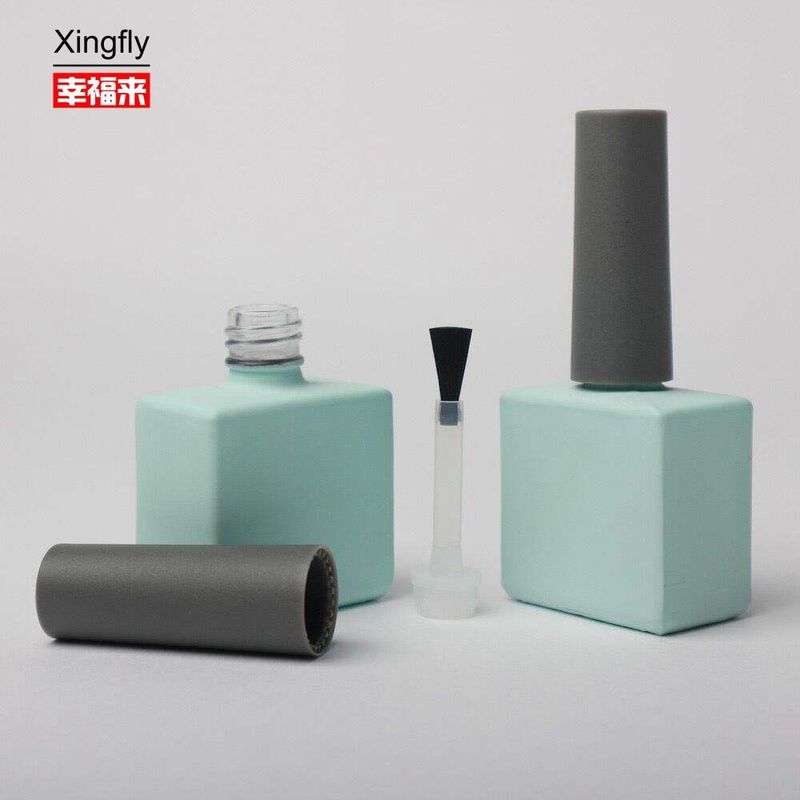 Botão de vidro de esmalte de unhas liso e vazio de 14 ml de cor personalizada Botão de esmalte de gel UV