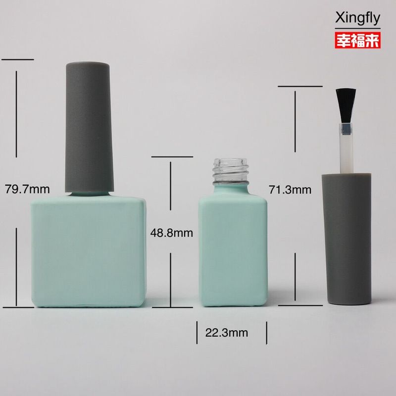 Botão de vidro de esmalte de unhas liso e vazio de 14 ml de cor personalizada Botão de esmalte de gel UV