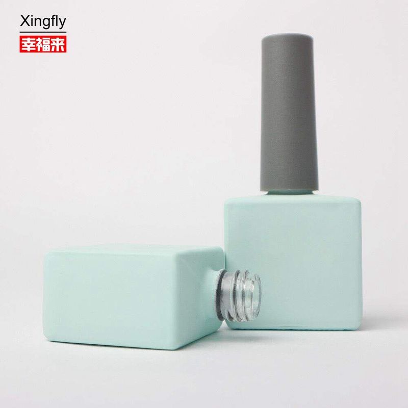 Botão de vidro de esmalte de unhas liso e vazio de 14 ml de cor personalizada Botão de esmalte de gel UV