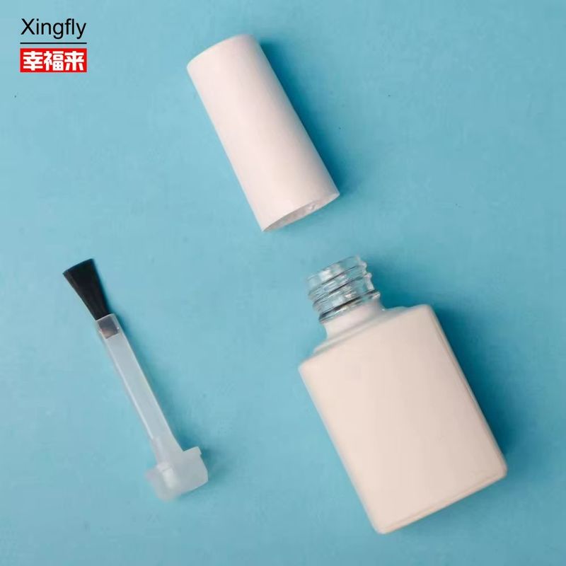 8 ml de esmalte de unhas garrafa de vidro quadrada com escova gel vazio UV garrafa de esmalte de unhas