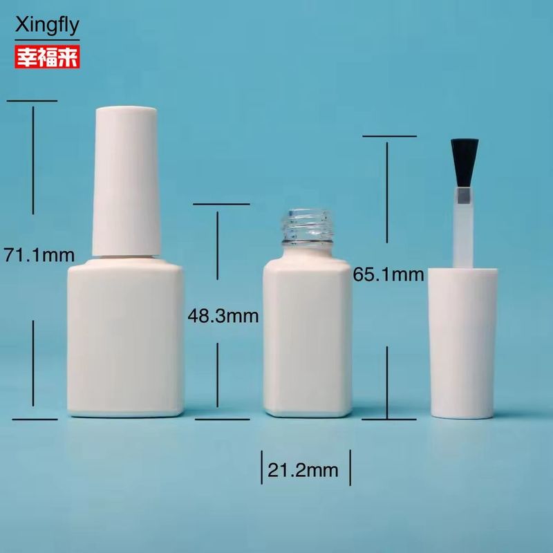 8 ml de esmalte de unhas garrafa de vidro quadrada com escova gel vazio UV garrafa de esmalte de unhas