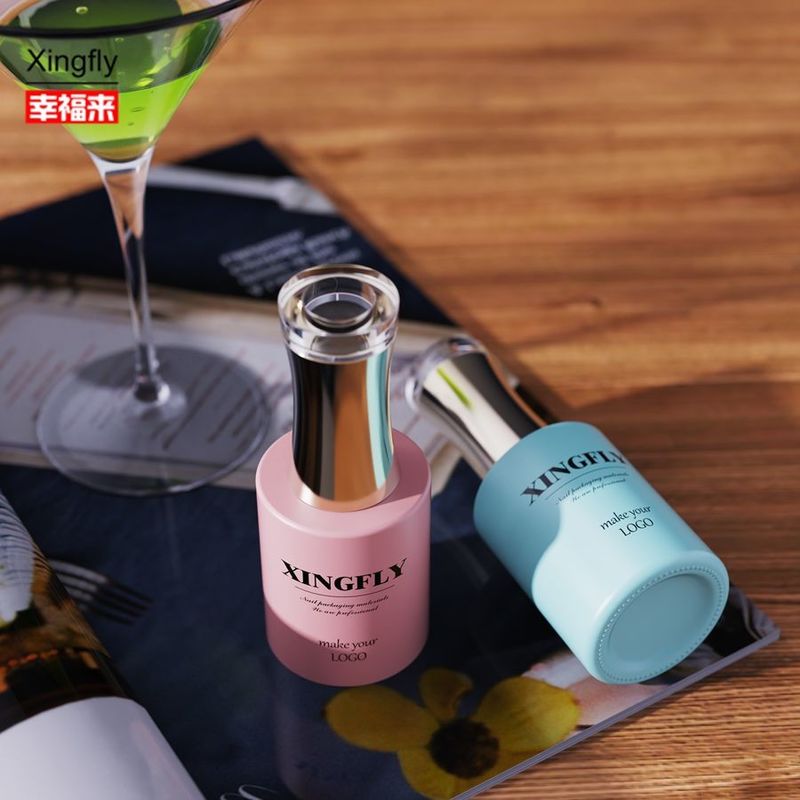 15 ml Botão de esmalte de unhas Botão redondo de esmalte de unhas Gel UV vazio Embalagem cosmética Botão de esmalte