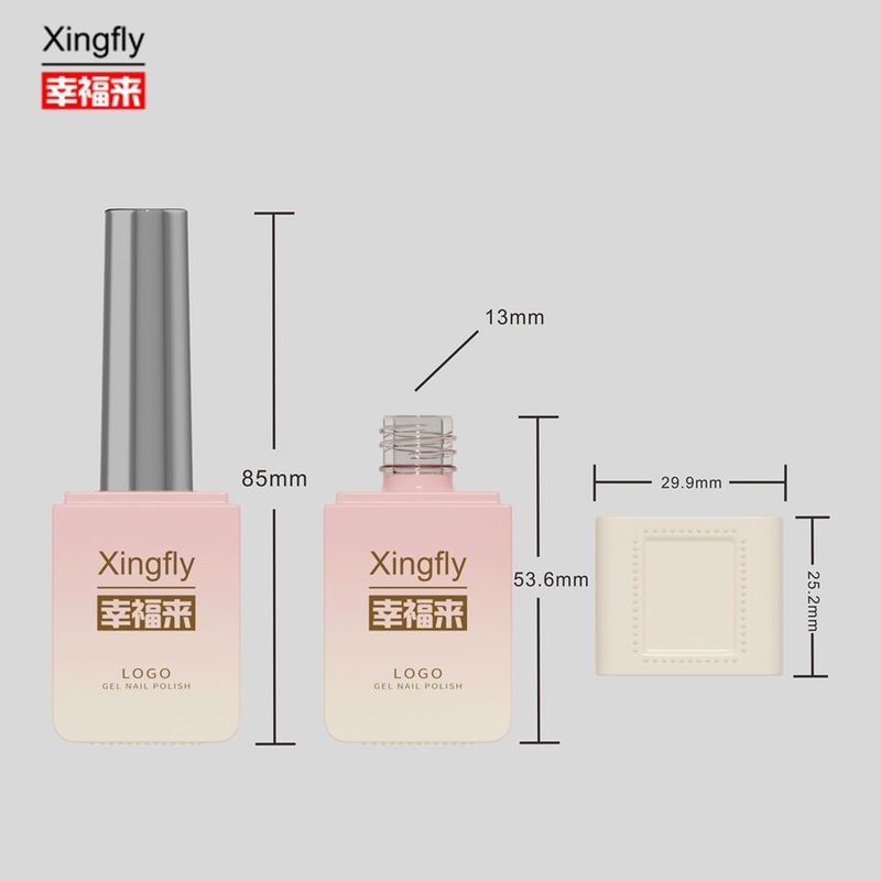Gela Polonês Quadrado Botelha Indústria de Beleza e Cosméticos 13ml UV Gel Polonês Botelha de Vidro