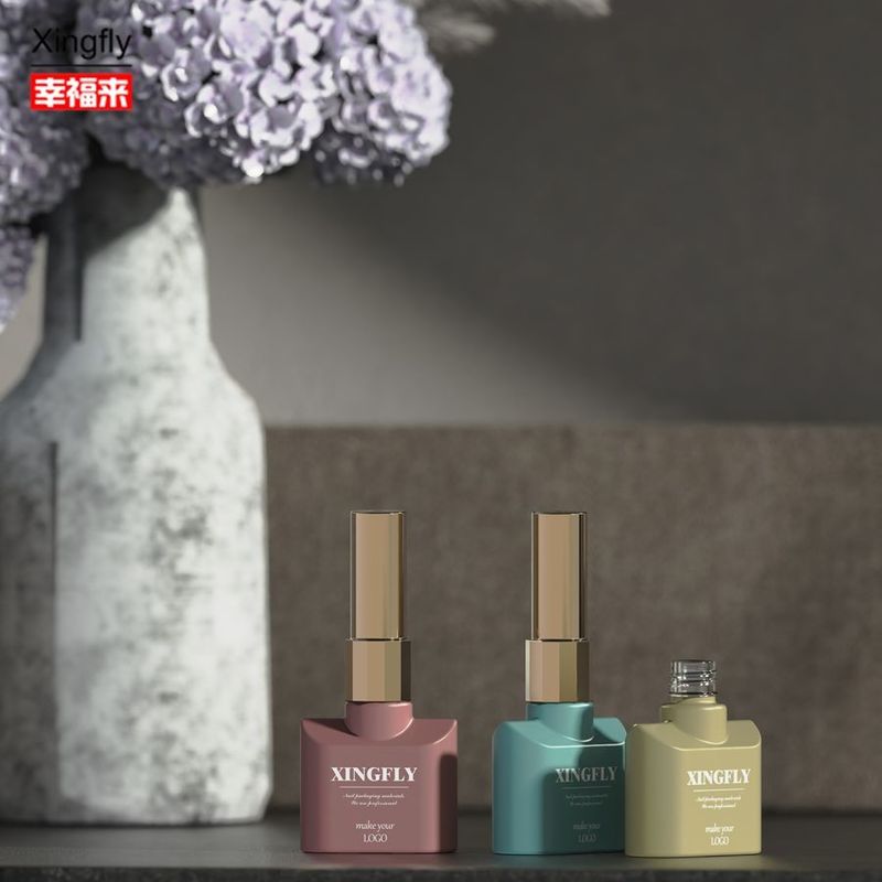 Garrafa de 12 ml de esmalte de unhas esvaziado Esmalte de unhas UV Gel Esmalte de vidro com escova de tampa