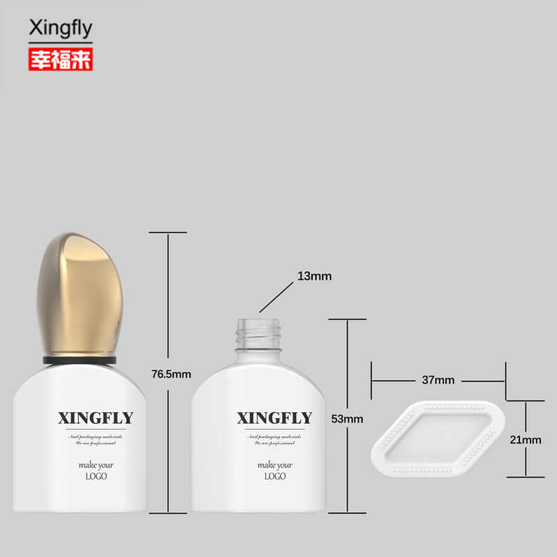 12 ml Botão de esmalte de unhas gel vazio Botão de vidro com tampa e escova para esmalte de gel UV
