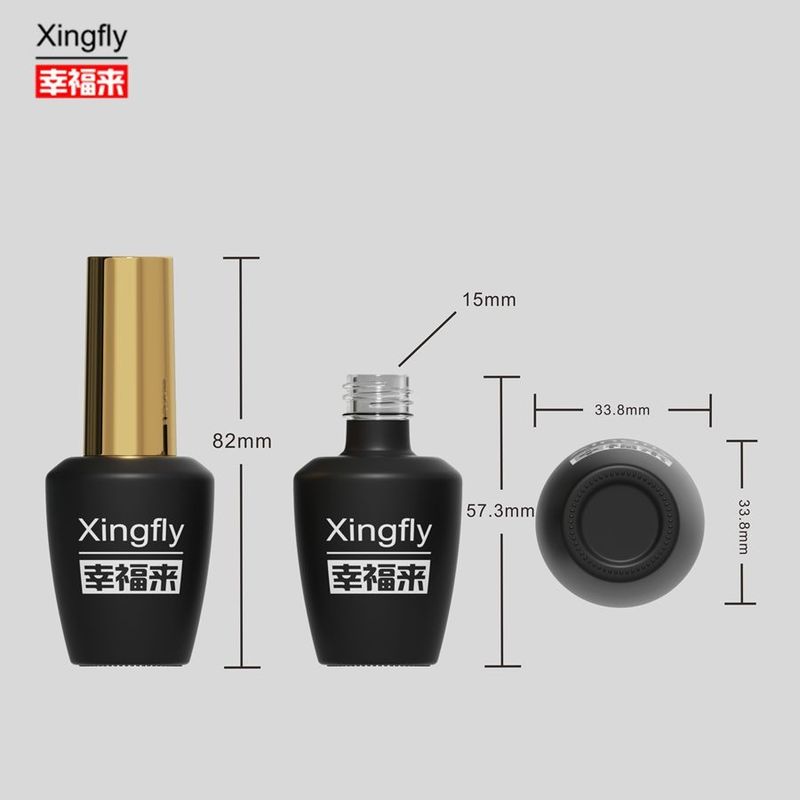 Garrafa redonda de esmalte de unhas garrafa de vidro de esmalte de gel UV de 16 ml para esmalte de unhas com tampa e escova