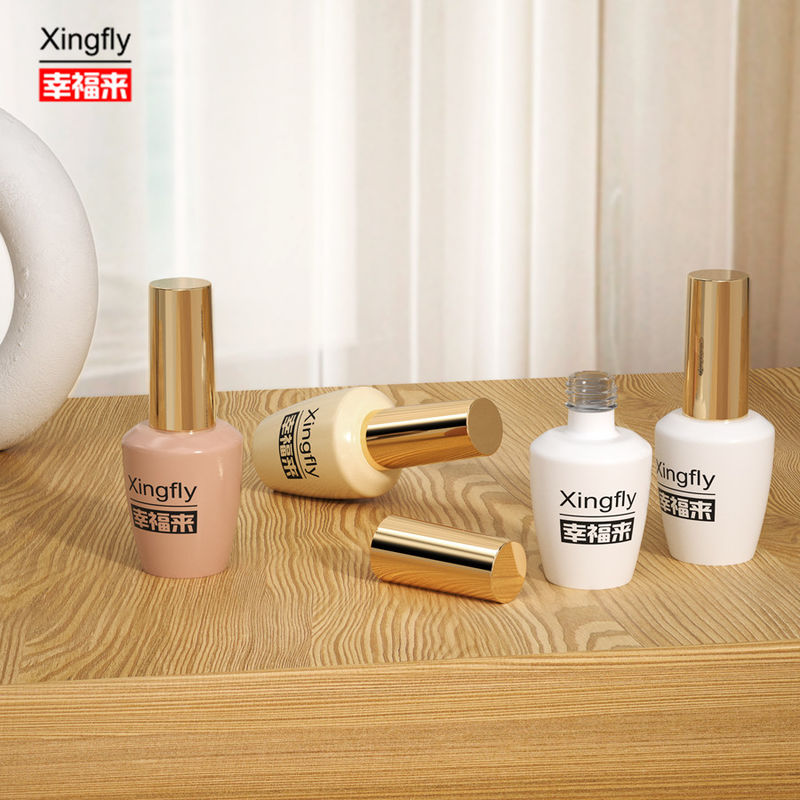 Garrafa redonda de esmalte de unhas garrafa de vidro de esmalte de gel UV de 16 ml para esmalte de unhas com tampa e escova