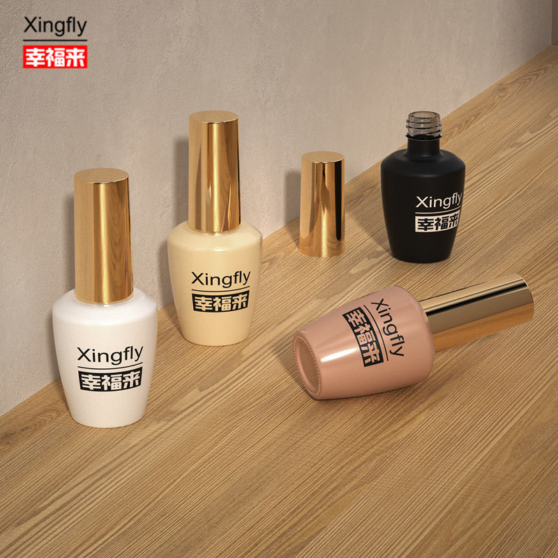 Garrafa redonda de esmalte de unhas garrafa de vidro de esmalte de gel UV de 16 ml para esmalte de unhas com tampa e escova