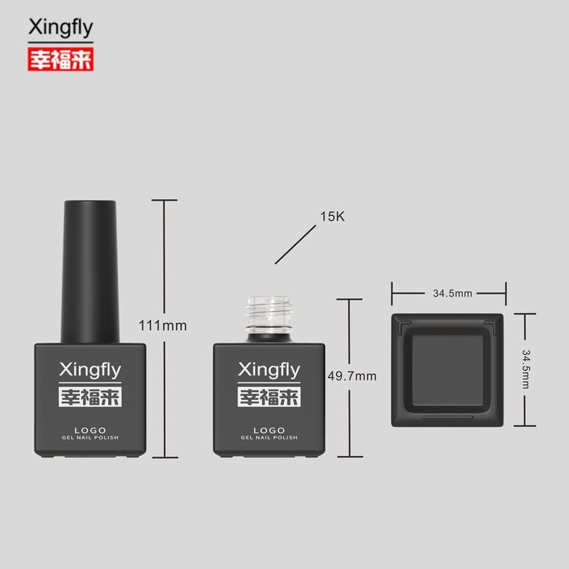 17ml Custom LOGO Cor Gel UV Gel Vazio Botelha de Esmalte de Unhas vem com tampa de escova