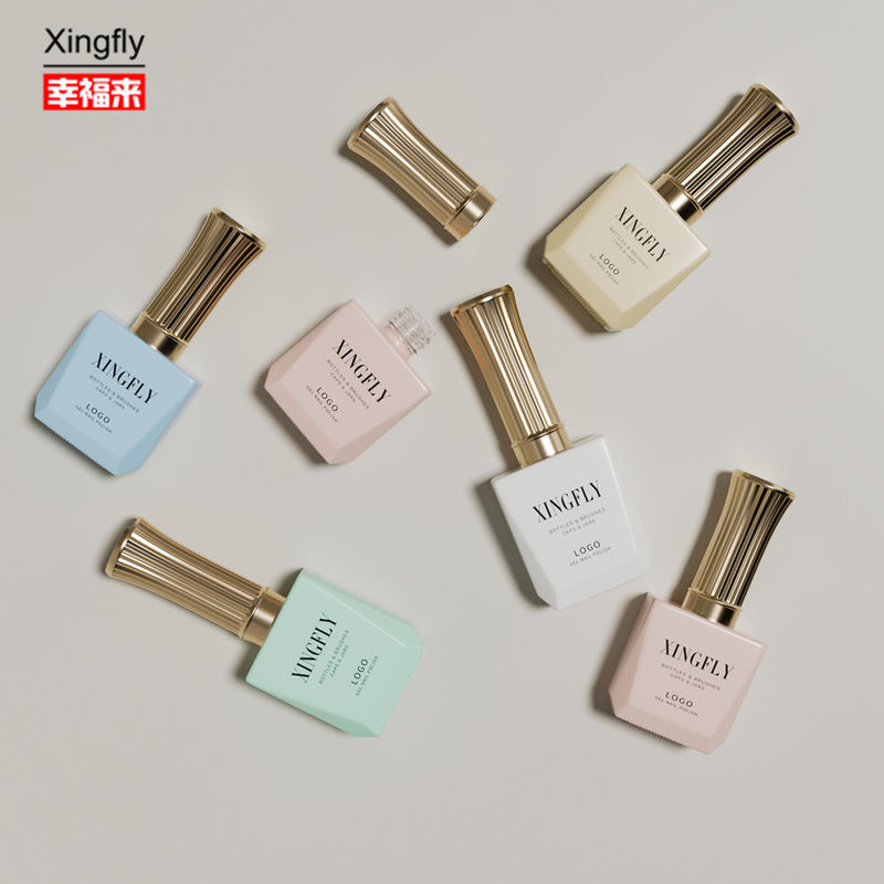 Garrafa de 12 ml de esmalte de gel de unhas LOGO personalizado garrafas vazias de esmalte de unhas com tampa de escova