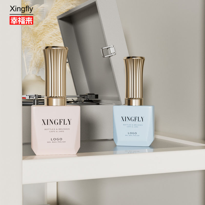 12 ml de gel de unhas Botelho quadrado UV Gel vazio Botelho de vidro com tampa e escova