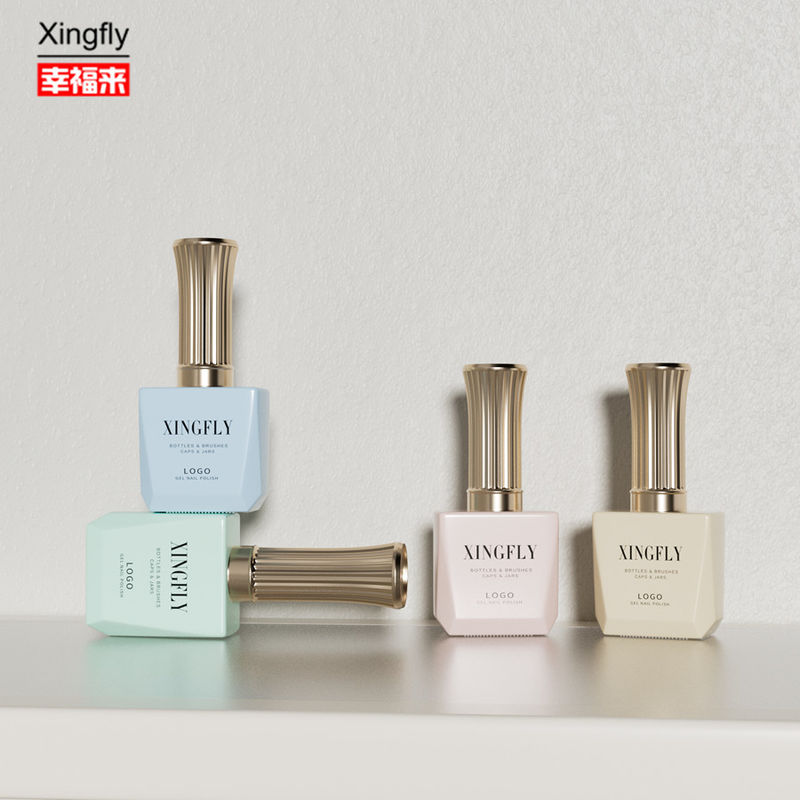 Garrafa de 12 ml de esmalte de gel de unhas LOGO personalizado garrafas vazias de esmalte de unhas com tampa de escova