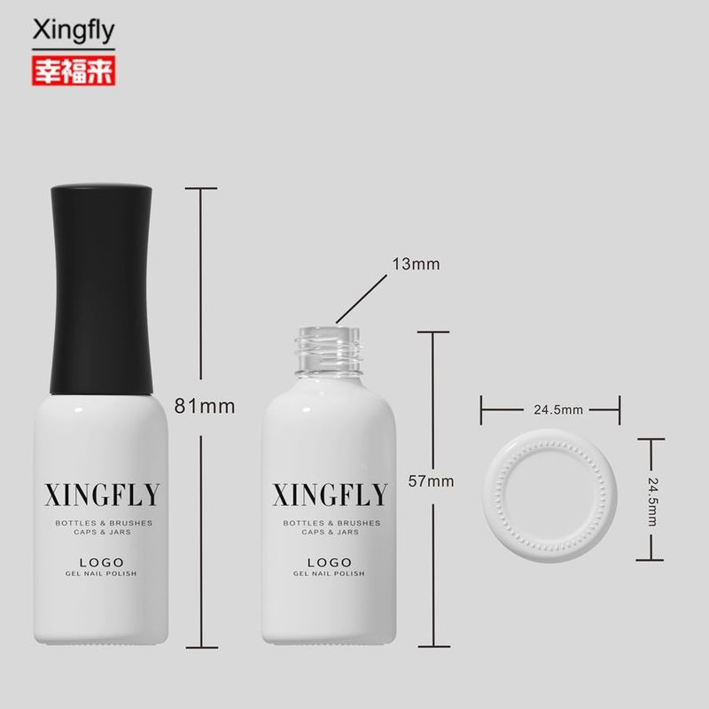 9 ml Gela de unhas vazia, frasco redondo de esmalte, logotipo personalizado, frasco de vidro reforçado com gel de unhas