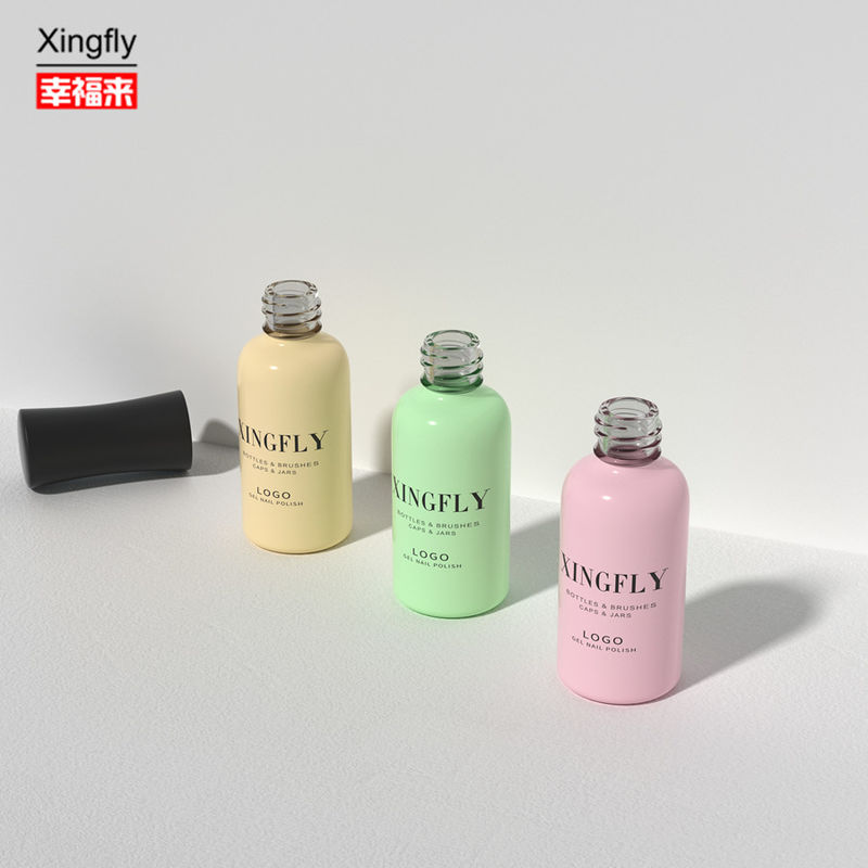 9 ml Gela de unhas vazia, frasco redondo de esmalte, logotipo personalizado, frasco de vidro reforçado com gel de unhas