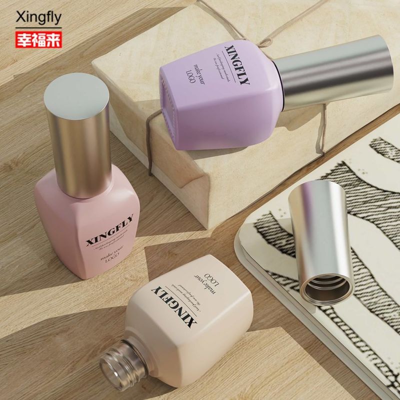 15ml Gel Polonês de unhas garrafa de vidro Design personalizado Vazio Para Polonês de unhas com tampa e escova
