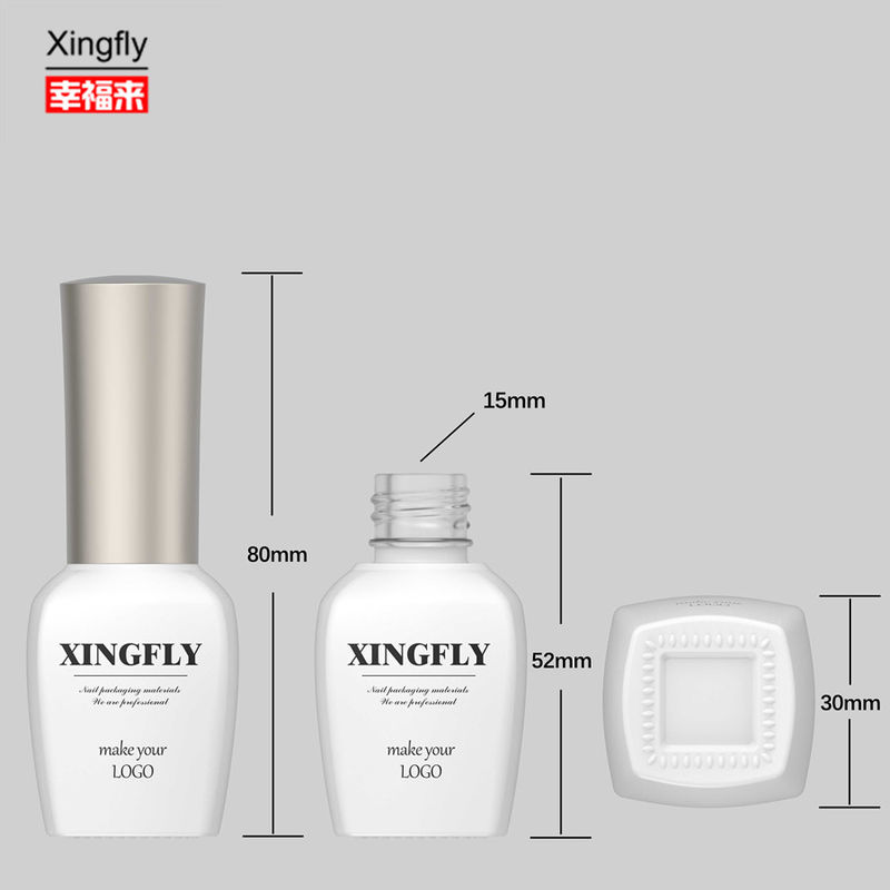 15ml Gel Polonês de unhas garrafa de vidro Design personalizado Vazio Para Polonês de unhas com tampa e escova