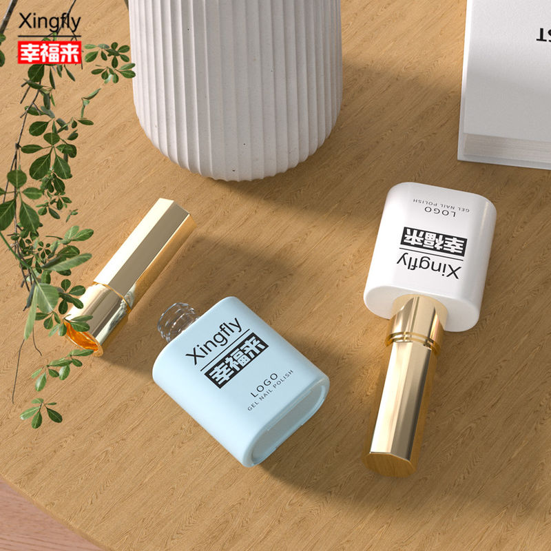 Garrafa de polonês de 12 ml Gelado para unhas de grande capacidade Garrafas de vidro de polonês com tampas e escovas