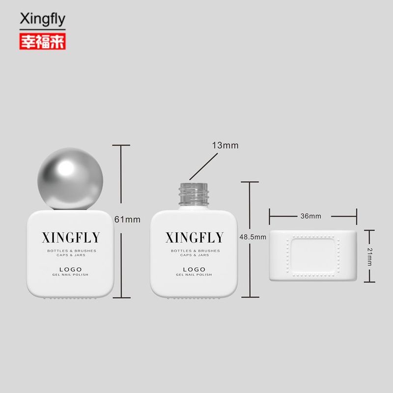 11 ml de recipiente de gel quadrado para unhas de gel personalizado para esmalte de unhas de vidro vazio para esmalte de unhas
