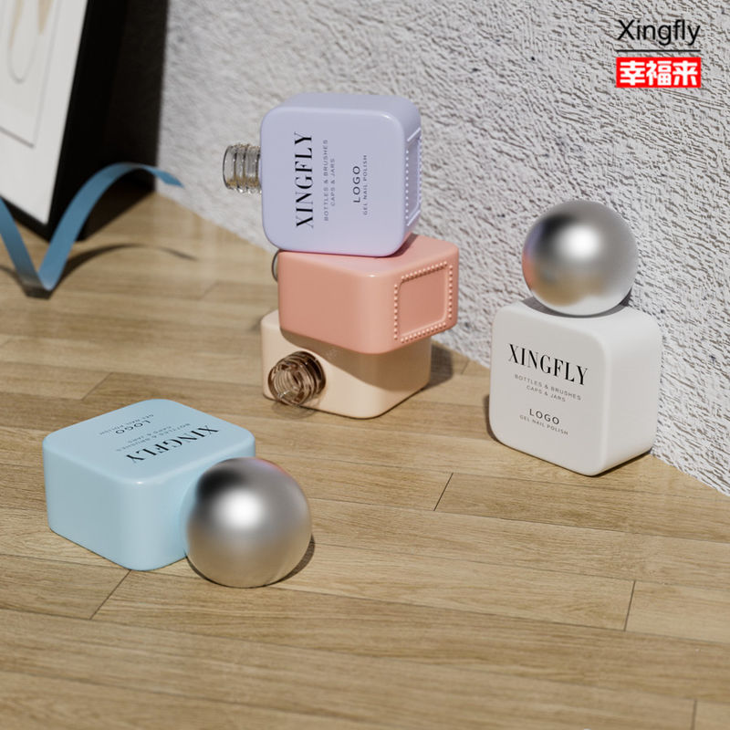 11 ml de recipiente de gel quadrado para unhas de gel personalizado para esmalte de unhas de vidro vazio para esmalte de unhas