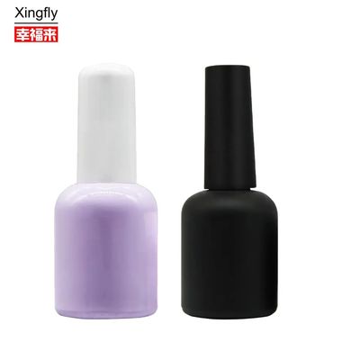 Embalagem cosmética de garrafa de vidro vazia para unhas com tampa de gotero de vidro