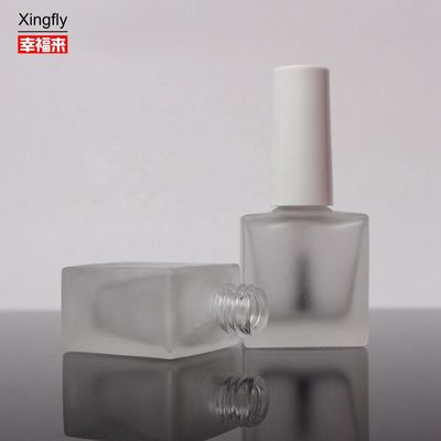 Gelado vazio de 10 ml Botelho de esmalte de unhas OEM Botelho de vidro quadrado com escova