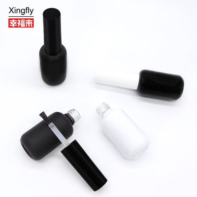 9 ml Vidro Redondo Vazio UV Gel Botão de Esmalte de Unhas Preto Mate Com Brinco
