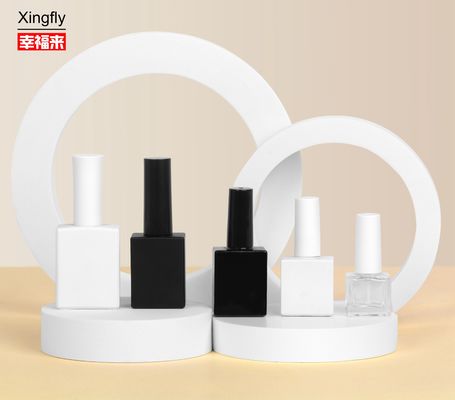 Garganta de vidro 5ml Botelha de esmalte de unhas UV Gel revestido com escova e tampa
