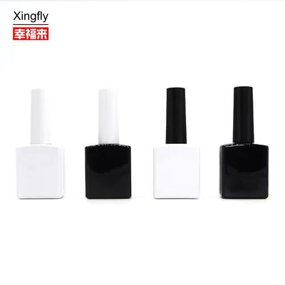 Garrafa de esmalte de unhas quadrada única de 13 ml garrafas vazias de esmalte de gel UV com tampa e escova