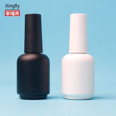 Customizado 11ml Redondo Branco Preto Gel UV Vazio Botão de Vidro de Esmalte de unhas Com Chaves de Escova